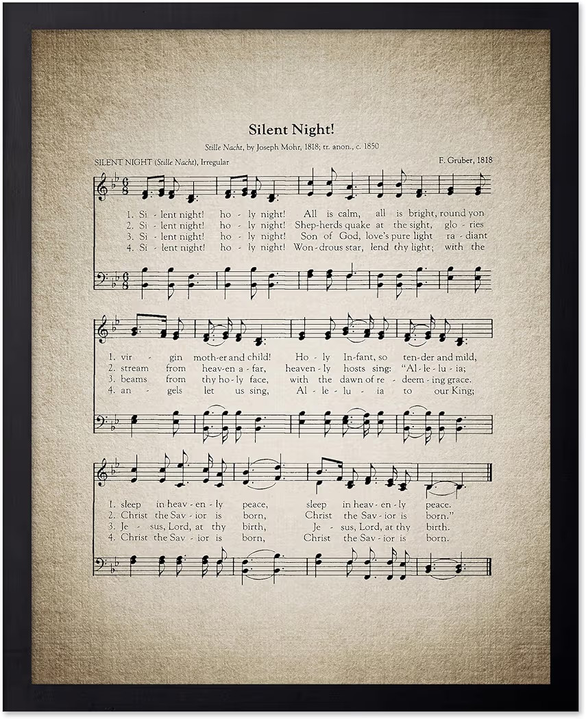 Poster Master Silent Night Poster - Christmas Song Sheet Print - Sheet Music Art - Holiday Gift f... | Amazon (US)