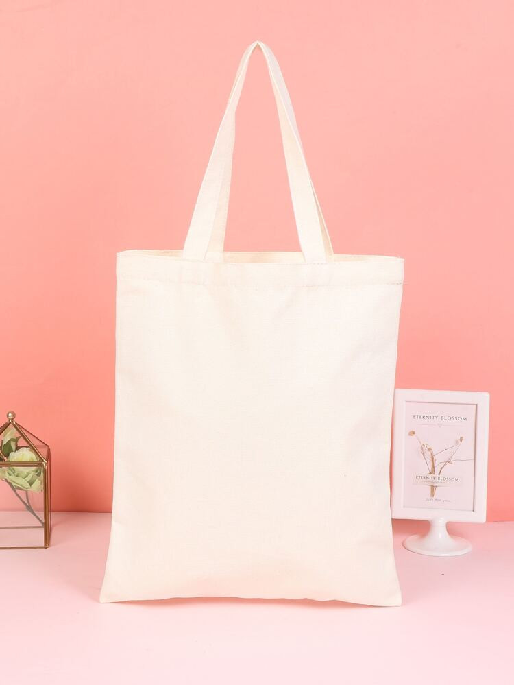 Minimalist Canvas Shoulder Tote Bag | SHEIN