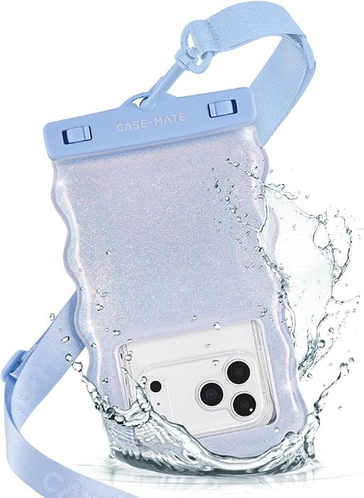 Case-Mate Wavy IP68 Waterproof Large Phone Pouch - Mist Twinkle | Amazon (US)
