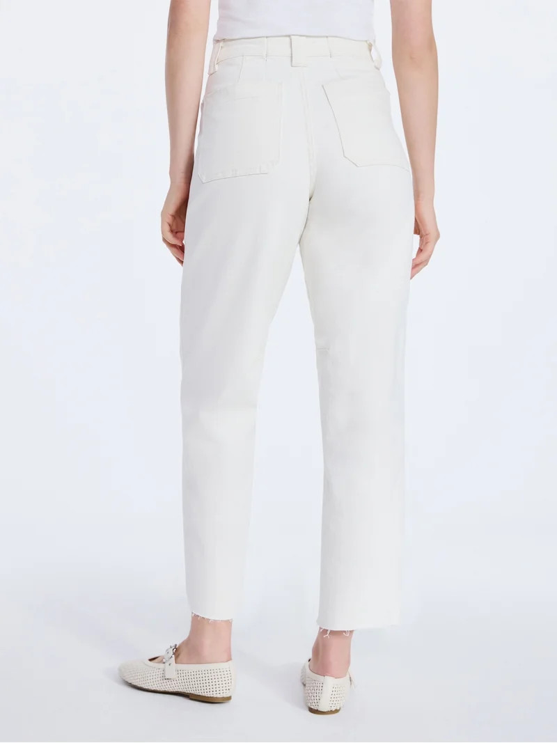 Free Assembly Women's Cropped Carpenter Barrel Jeans, 27" Inseam, Sizes 0-20 | Walmart (US)