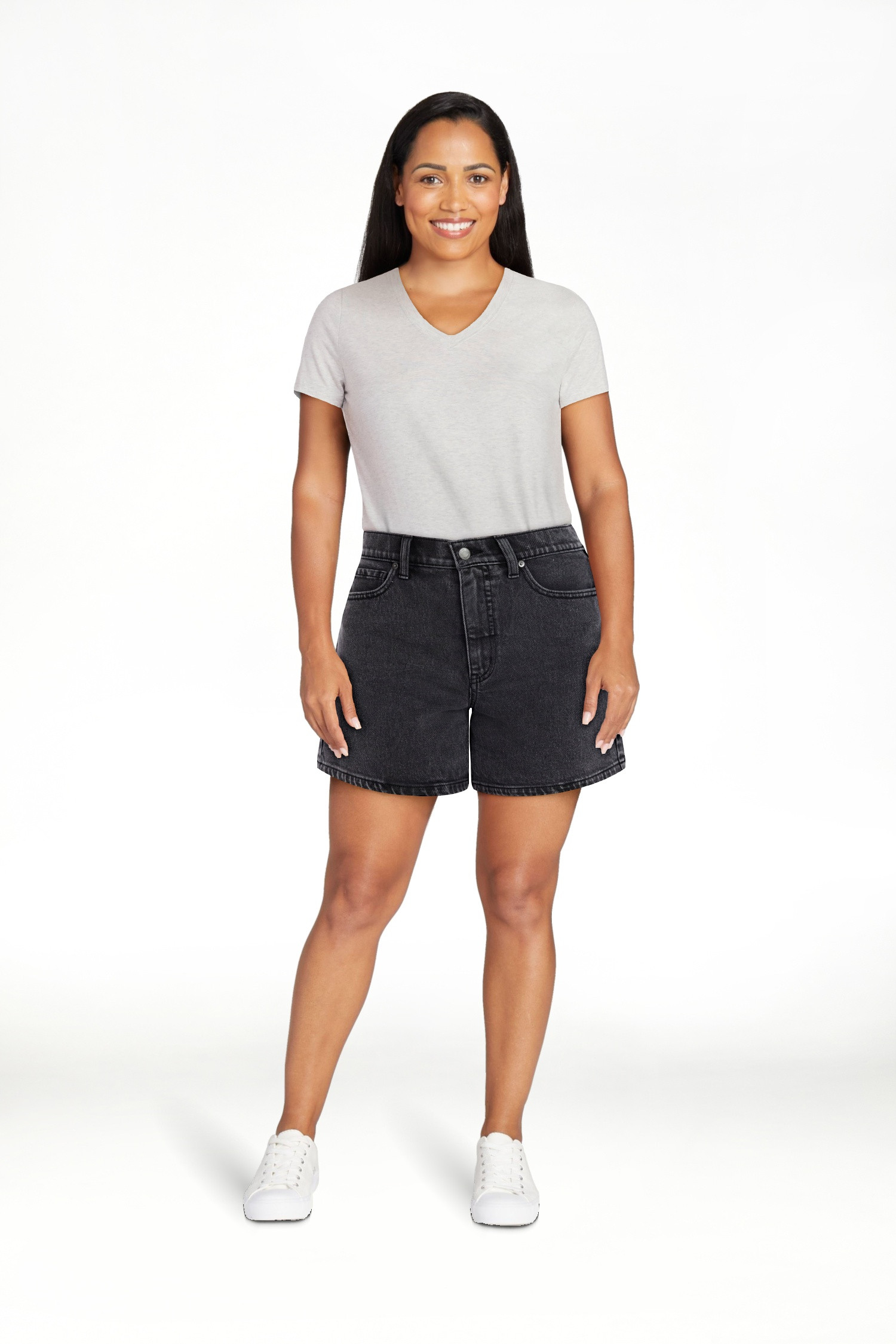 Time and Tru Women's High Rise Denim Shorts, 5" Inseam, Sizes 0-20 | Walmart (US)