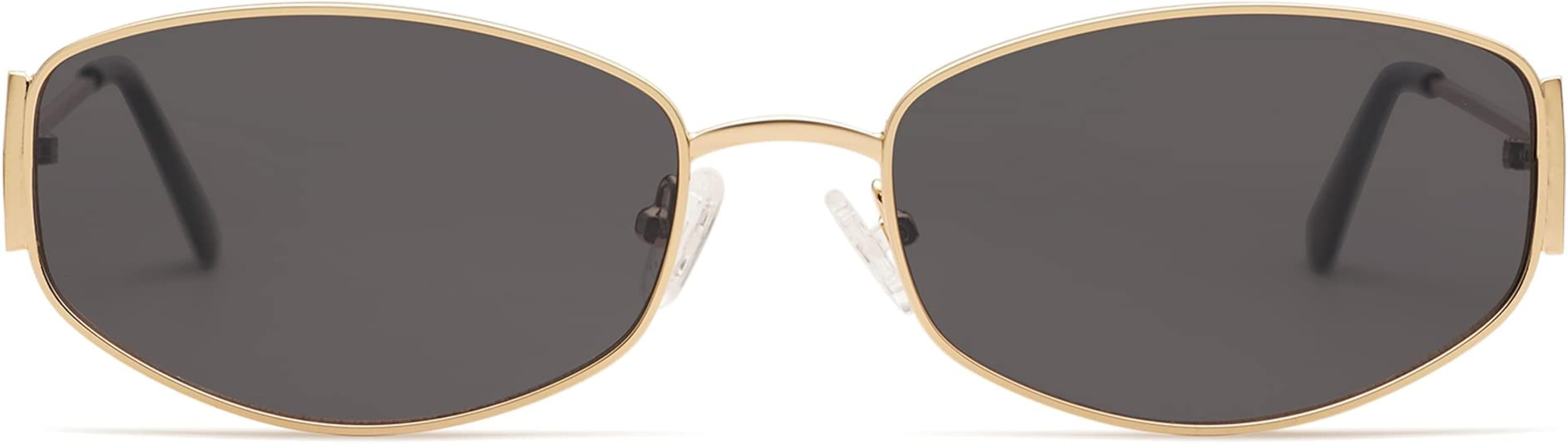 Appassal Retro Oval Sunglasses For Women Men Hexagonal Rectangle Metal Frame Sun Glasses AP3625 | Amazon (US)