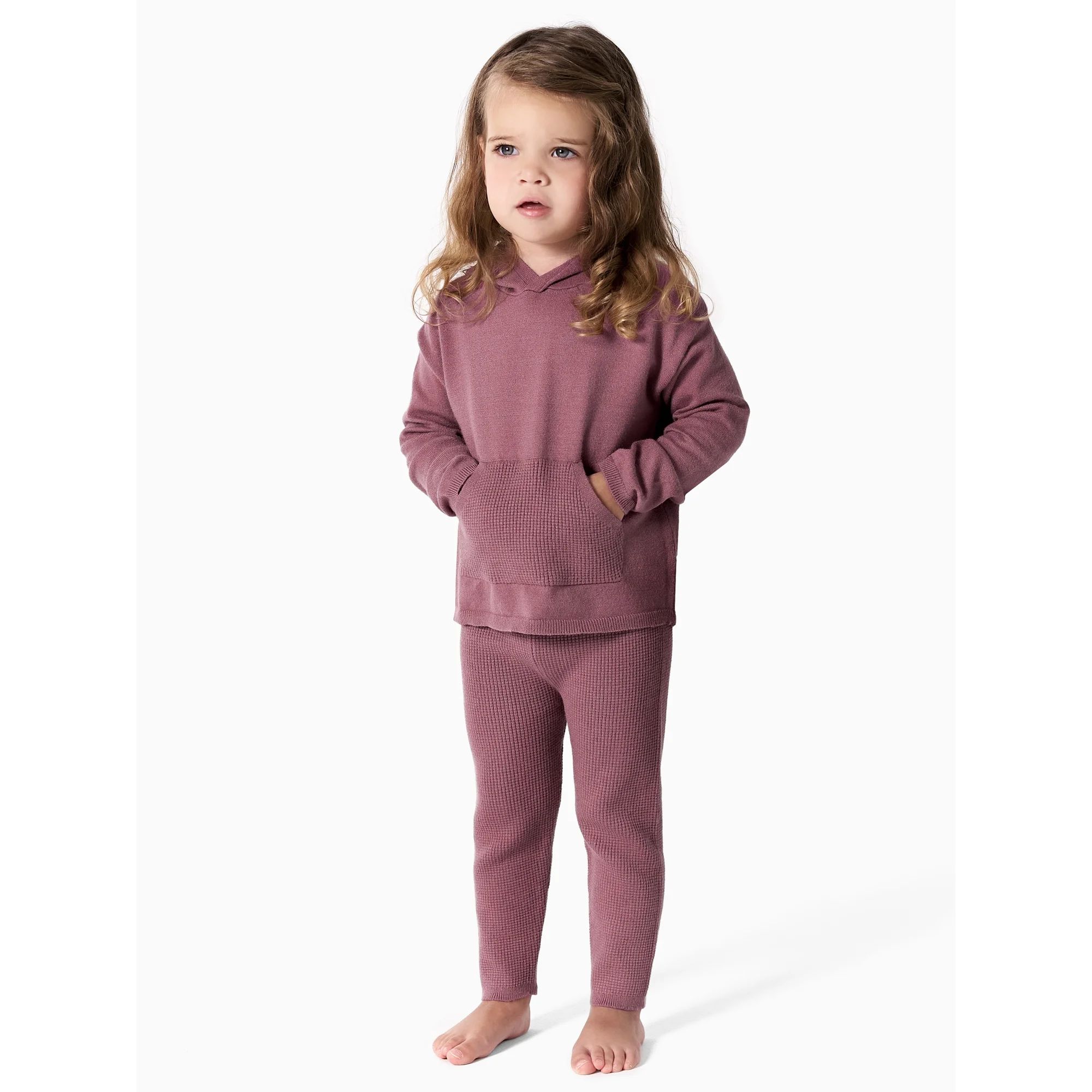 Modern Moments By Gerber Baby and Toddler Girl Hooded Sweater Knit & Pant 2-Piece Outfit Set, 12M... | Walmart (US)