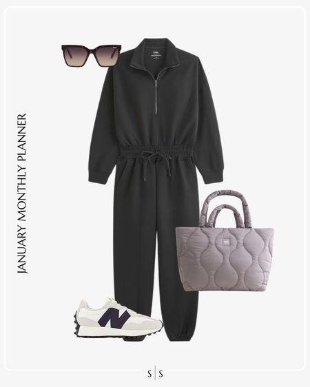 Monthly outfit planner: JANUARY: Winter looks | jumpsuit, woven tote bag, sneaker, sunglasses

Athleisure, weekend outfit, activewear, loungewear 

See the entire calendar on thesarahstories.com ✨ 

#LTKstyletip #LTKfitness