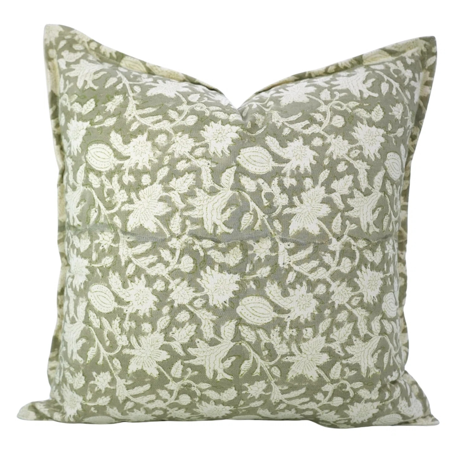 Fabdivine Luxury Hand Block Print Cushion Cover with Double Oxford Border Cotton Fabric- Manikarnika | Wayfair North America