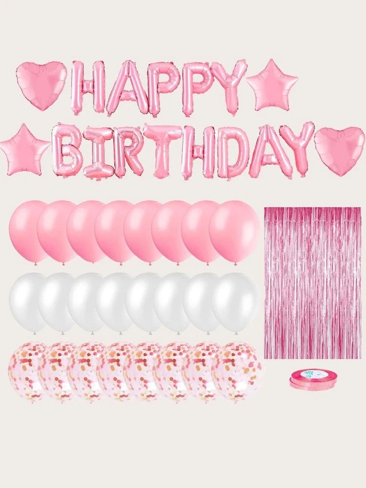 44pcs Birthday Balloon & Tassel Set | SHEIN
