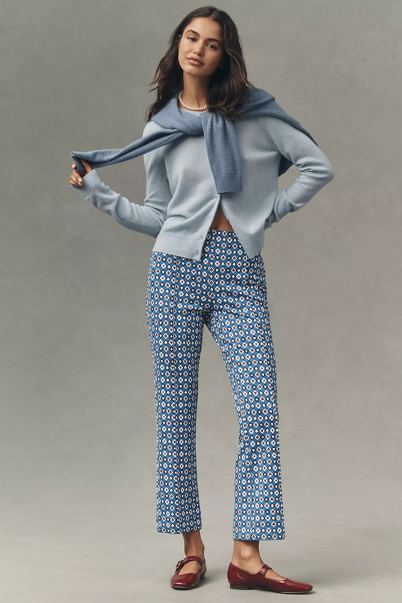 Poppy Printed Kick-Flare Pull-On Pants by Maeve | Anthropologie (US)