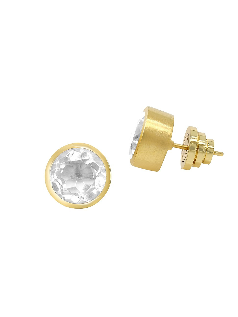 Women's Signature Large Knockout 22K Gold-Plated & Crystal Quartz Stud Earrings - Gold | Saks Fifth Avenue