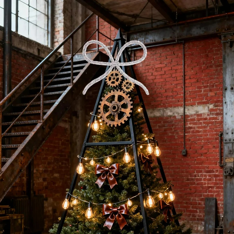 10" Christams Tree Topper Silver Glass Rhinestone Bow Christmas Tree Decorations Xmas Decorations... | Walmart (US)