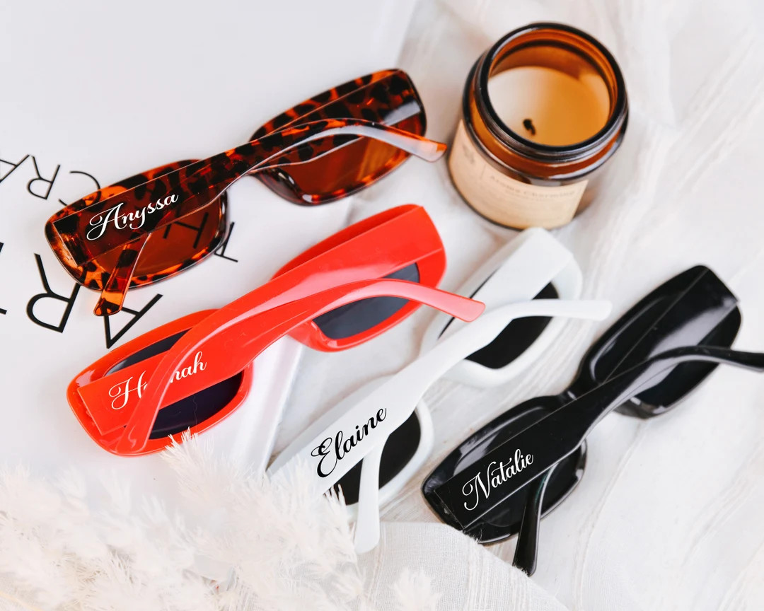 Custom Bridal Party Vintage Sunglasses,bachelorette Party Punk Sunglasses,sun Glasses,personalise... | Etsy (US)
