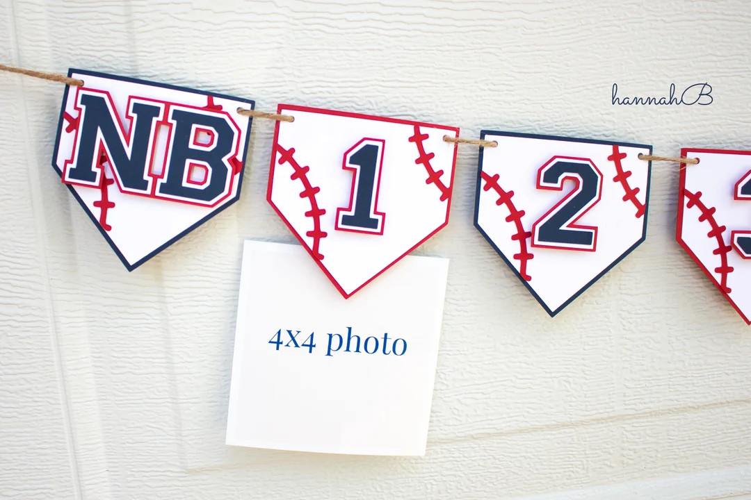 Baseball Birthday Banner, Baseball Monthly Photo Banner, Baseball First Birthday Banner, Rookie o... | Etsy (US)