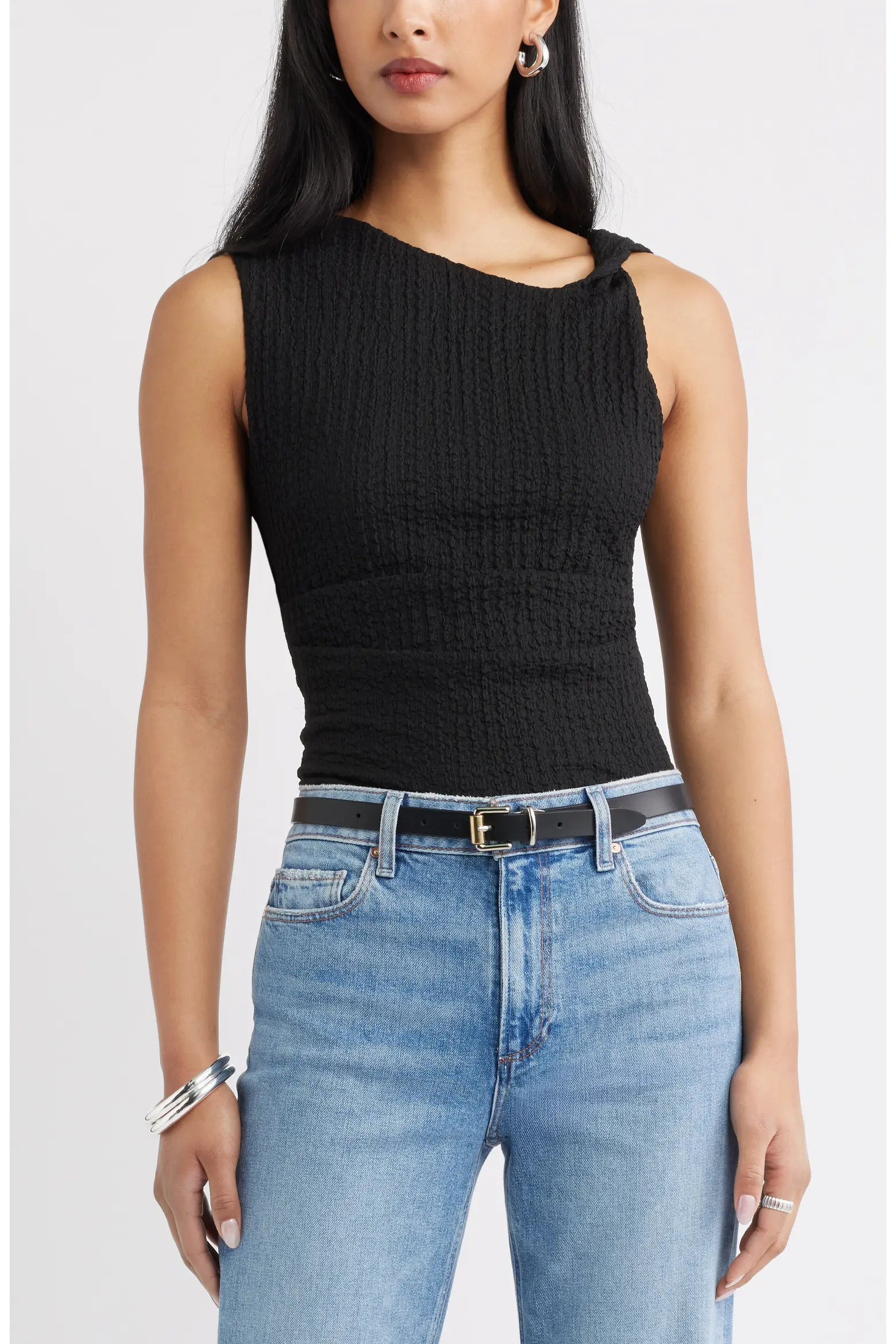 Twisted Shoulder Textured Tank (Women) | Nordstrom | Nordstrom