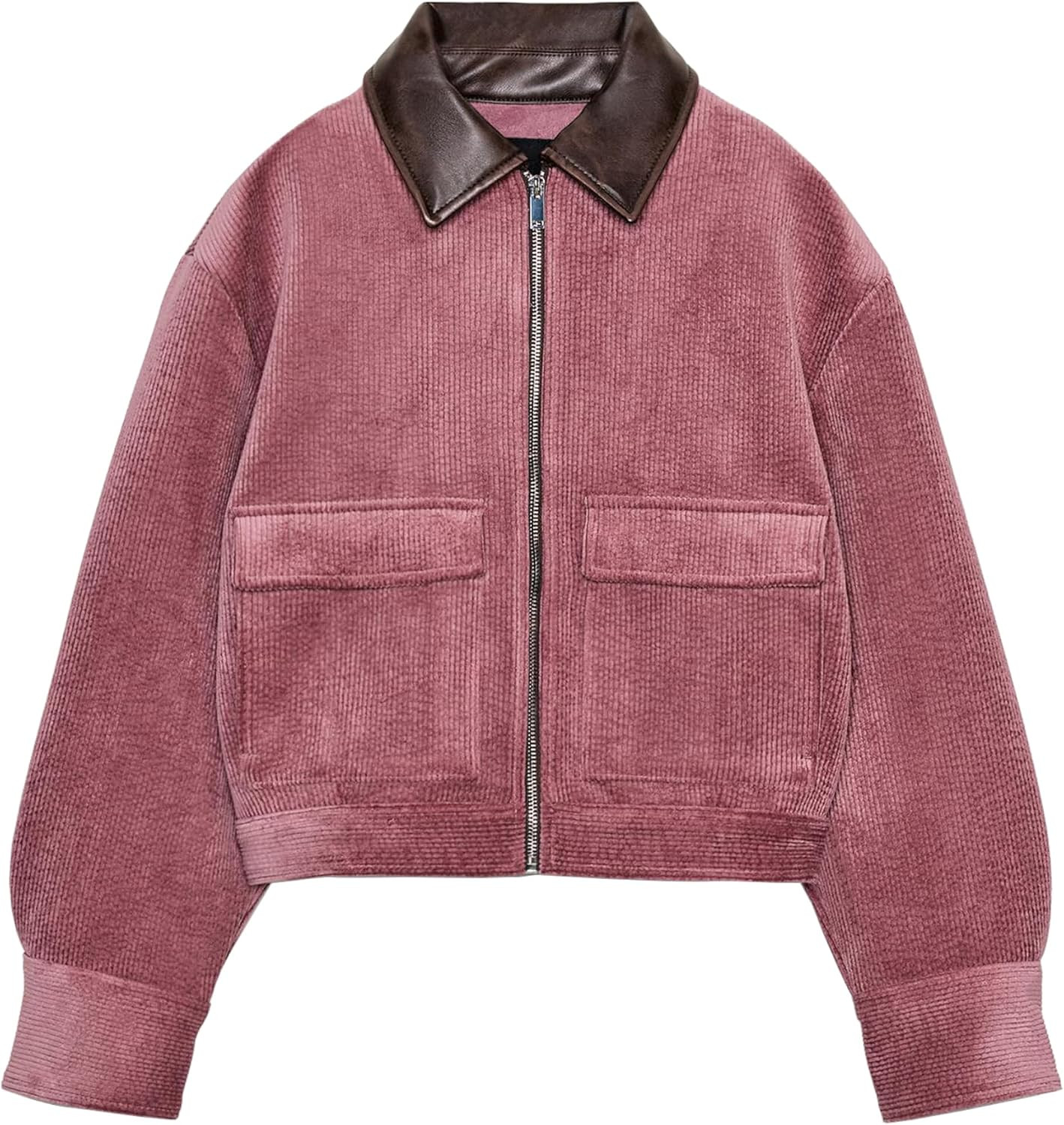 Womens Corduroy Jacket Cropped Bomber Jacket Fall Outerwear | Amazon (US)