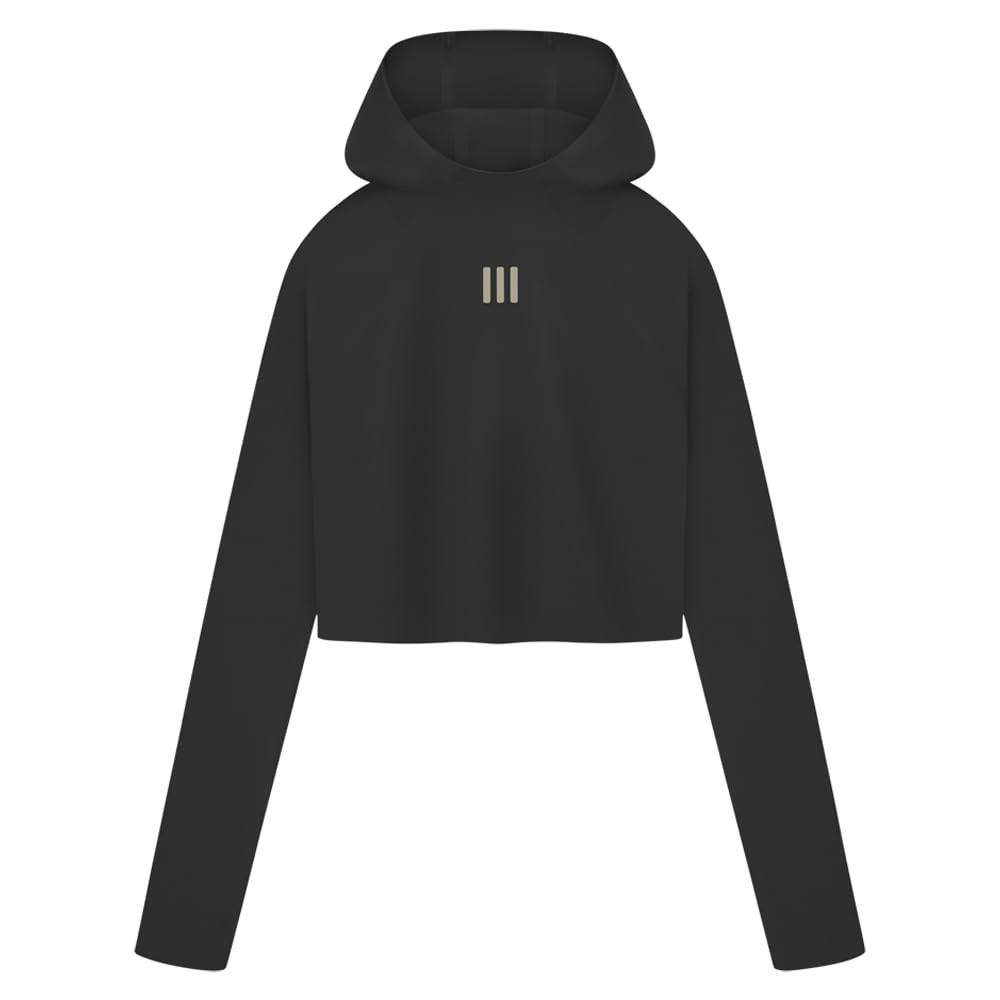 adidas Womens Fear Of God Athletics Crop Hoodie Casual Outerwear Casual - Black - Size M | Amazon (US)