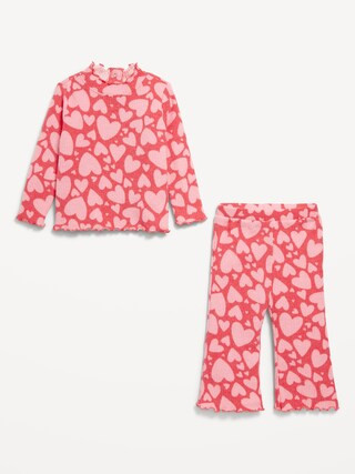 Long-Sleeve Plush Ribbed Top and Flare Pants Set for Baby | Old Navy (US)
