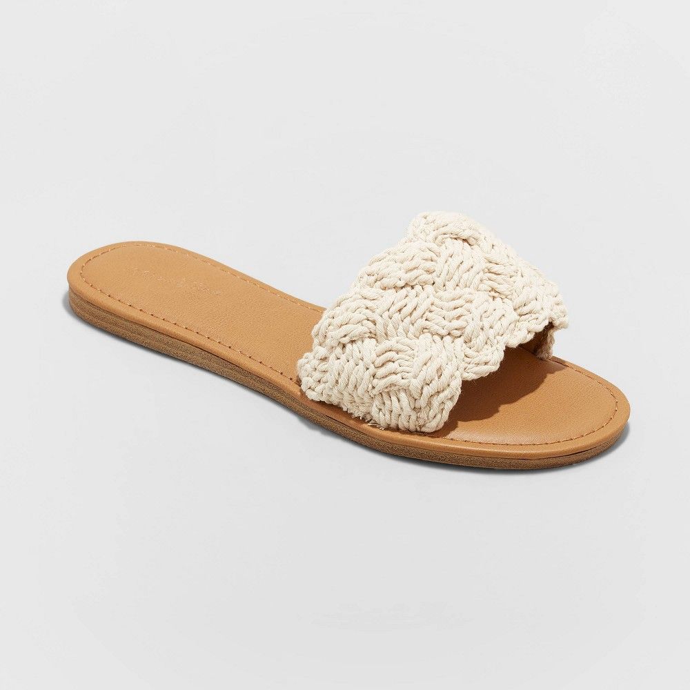Women's Rosie Woven Slide Sandals - Universal Thread Almond 9, Brown | Target