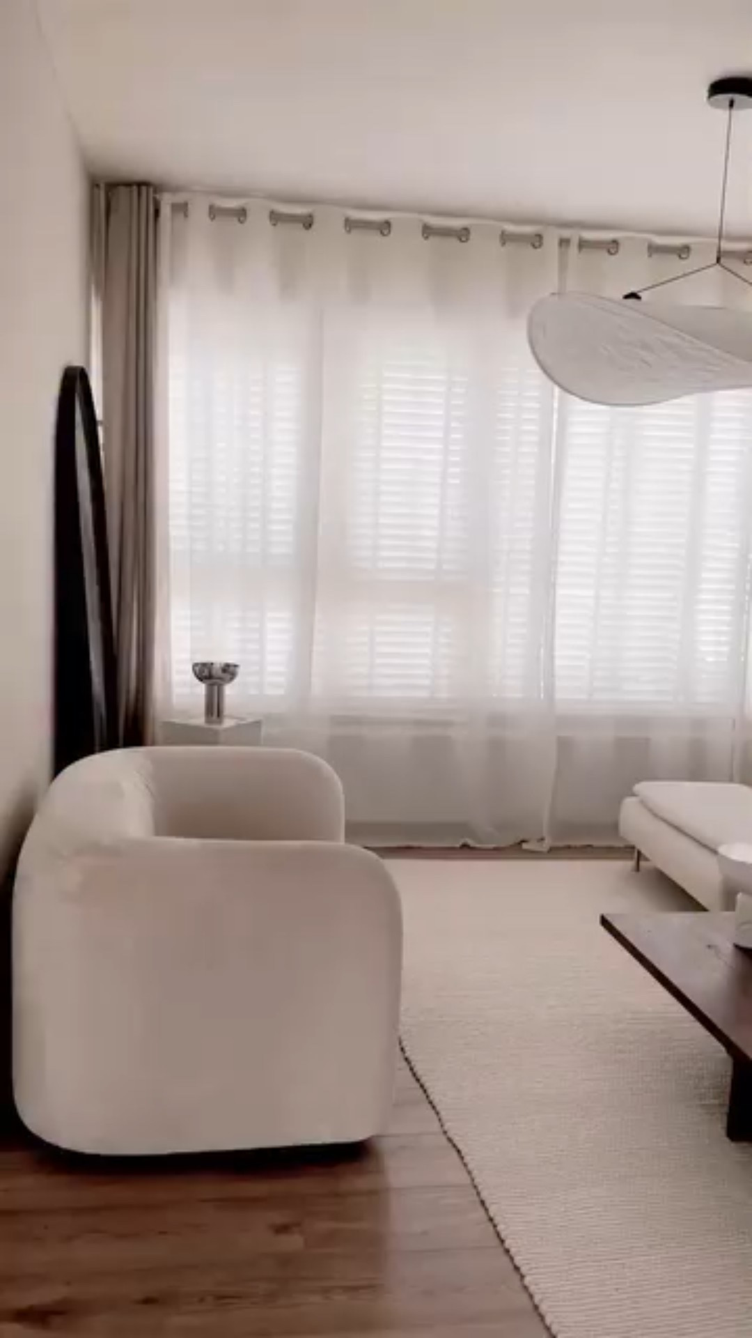 Soft tones, sculptural forms, and that calm, collected vibe 🤍✨ This space is all about balance—clean lines, cozy textures, and just the right touch of minimal decor. The curved sofa, boucle ottoman, neutral rug, and those subtle details (like the artful branch in that ceramic vase) bring the whole look together. It’s giving quiet luxury meets Scandinavian calm, and I’ve linked every piece on my LTK for you to shop the full setup. Because your space should reflect your peace—and this one is pure serenity  #NeutralDecor #MinimalInterior #SereneSpaces #SoftModern #InteriorInspo

#LTKSaleAlert #LTKHome #LTKU