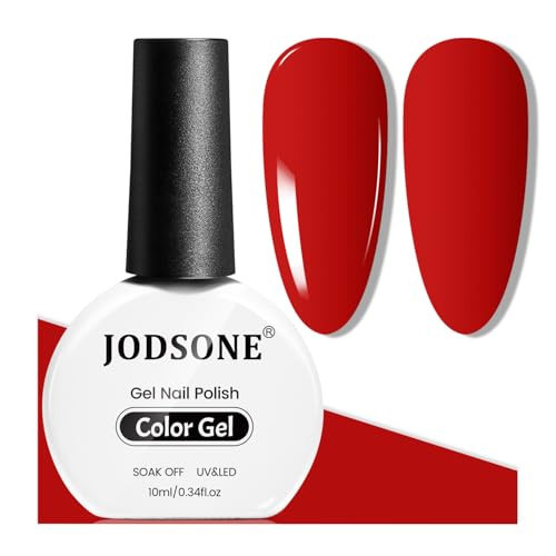 JODSONE Gel Nail Polish 10ml Red Nail Polish Art Design Manicure Salon DIY At Home Soak Off U V LED Gel Polish Nail | Amazon (US)