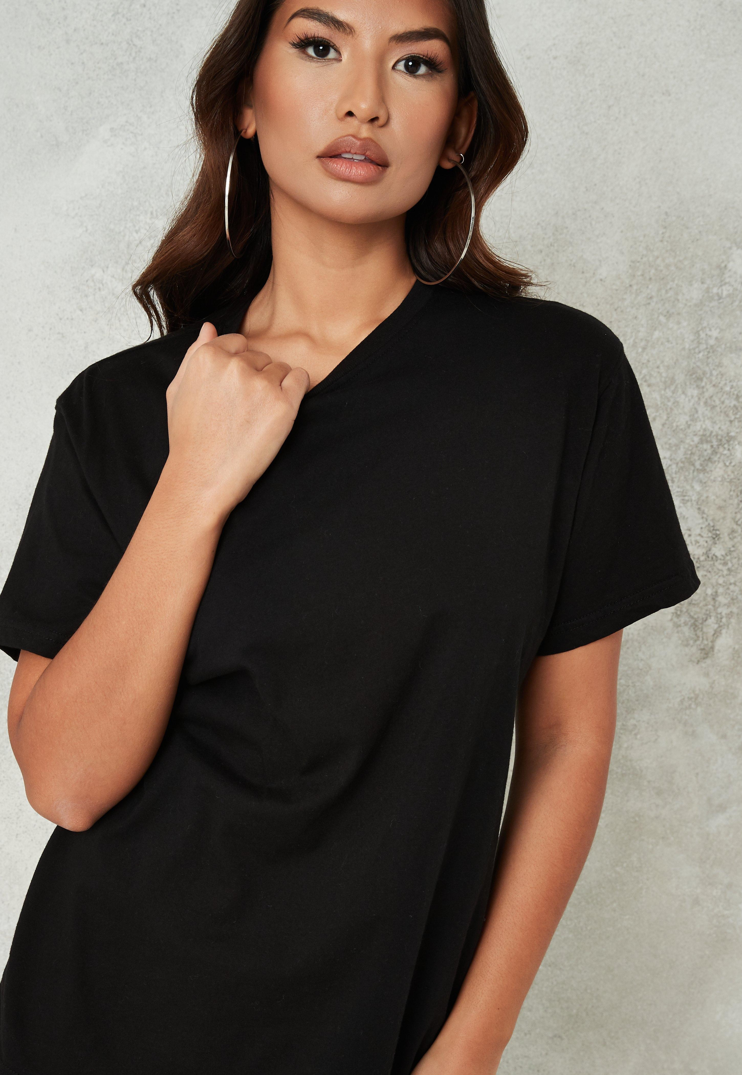 Czarny owersajzowy t-shirt | Missguided PL