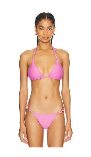 Paula Tri Bikini Top in Pink | Revolve Clothing (Global)