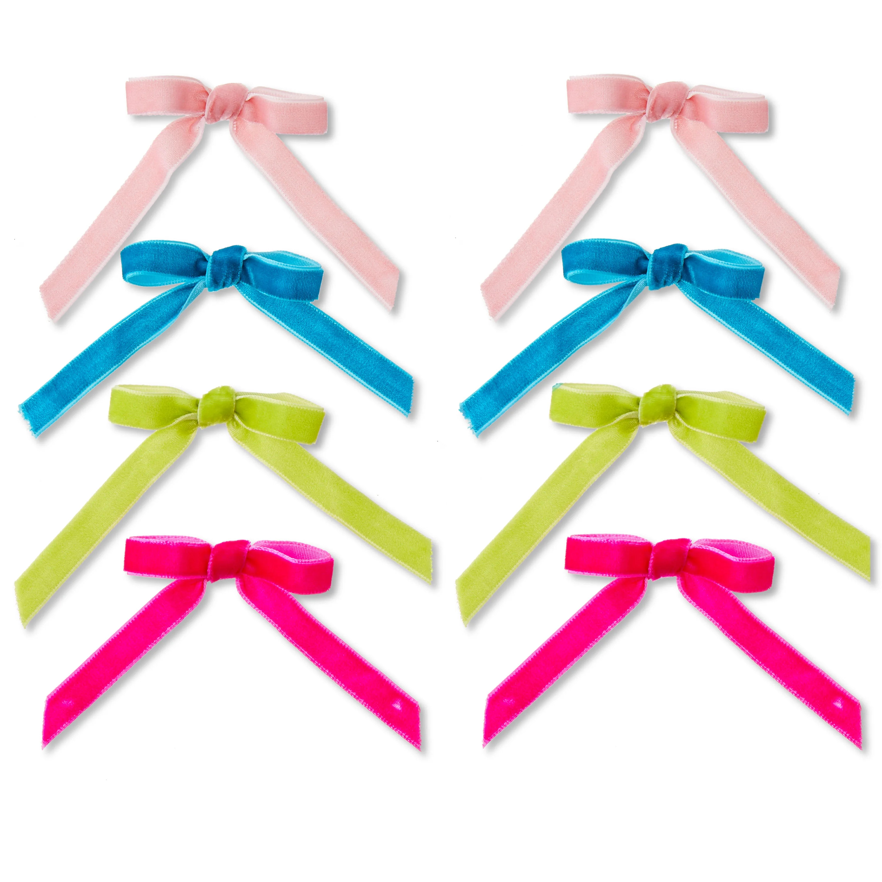 Multicolor Mini Velvet Bow Christmas Ornaments, 8 Count, by Holiday Time | Walmart (US)