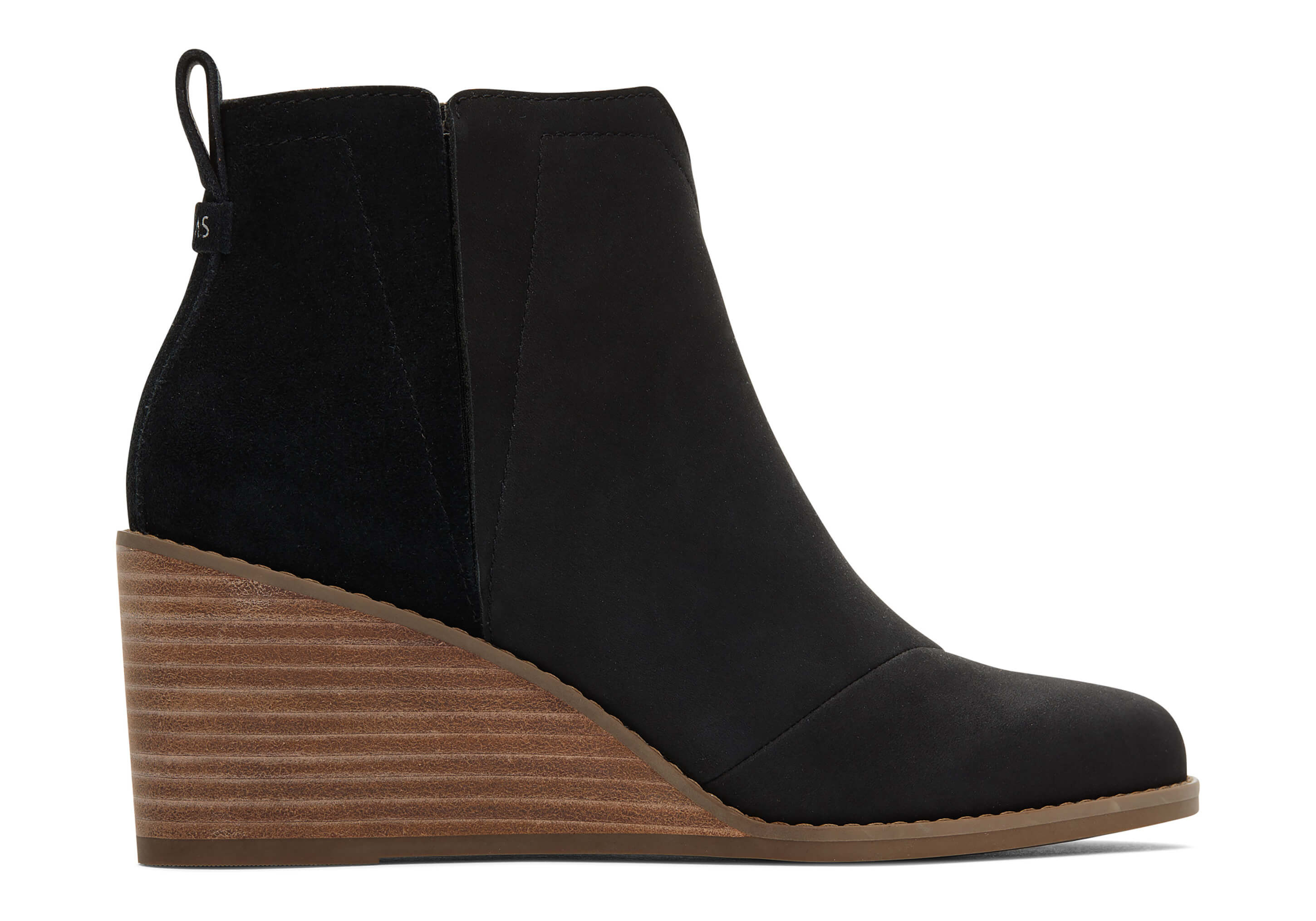 Clare Black Leather Wedge Boot | Toms Americas