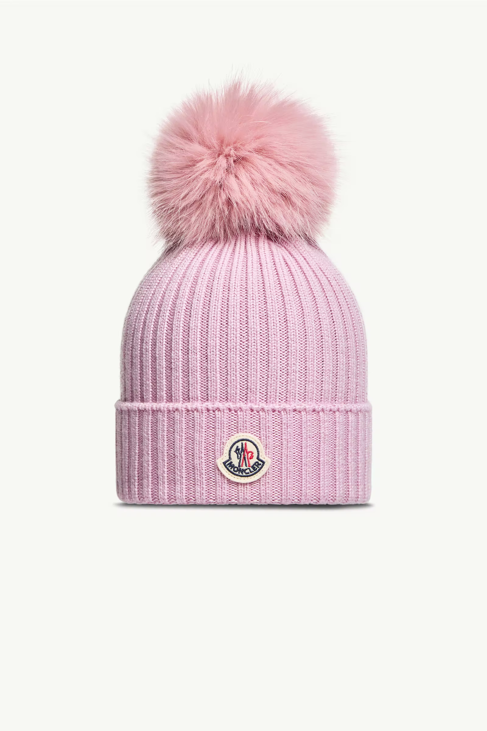 Wool Beanie with Faux Fur Pom Pom | Moncler