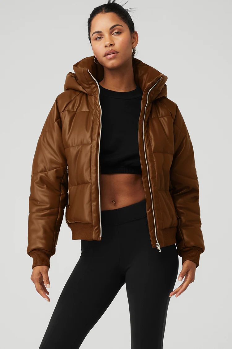 Faux Leather Boss Puffer | Alo Yoga