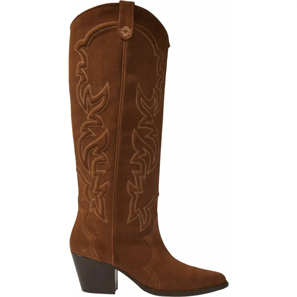 maje Suede cowboy boots in Warm Brown at Nordstrom, Size 41 | Nordstrom