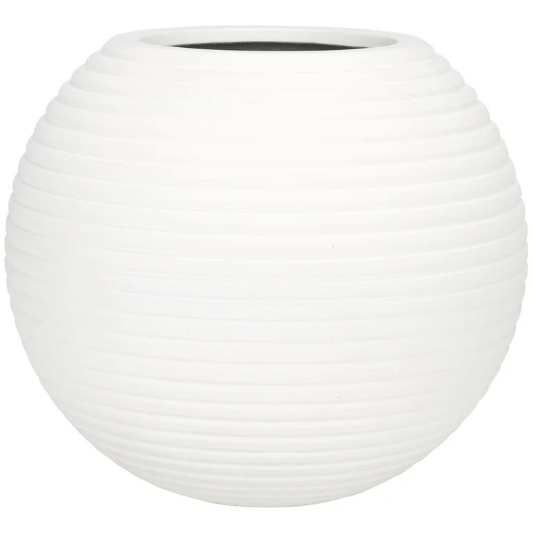SAFAVIEH Mora 20" x 20" x 18" Round White Ficonstone Solid Plant Pot | Walmart (US)