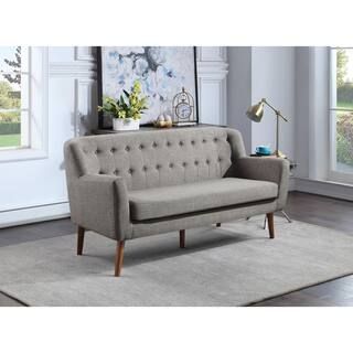 OSP Home Furnishings Mill Lane Tufted Cement Grey Fabric Sofa-MLL53-M59 - The Home Depot | The Home Depot