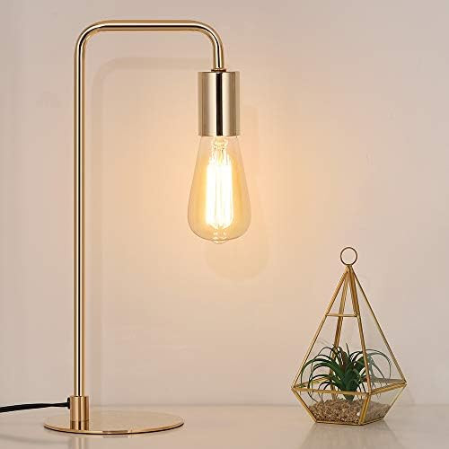 Edison Table Lamp, Industrial Desk Lamps, Small Gold Metal Lamp Suit for Bedside Dressers Coffee Tab | Amazon (US)