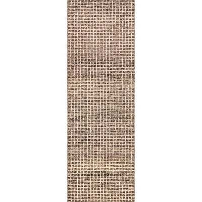 Nuloom Melrose Checked Wool Area Rug, 2' 6" x 8', Brown | Target