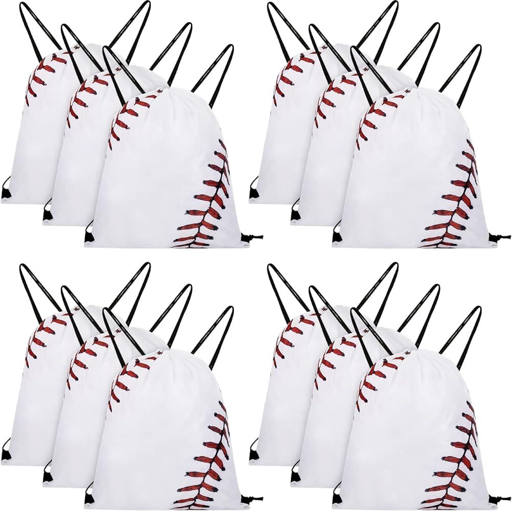 Frienda Baseball Drawstring Backpack Drawstring Bag Baseball Drawstring Party Favor Bags for Gym ... | Amazon (US)