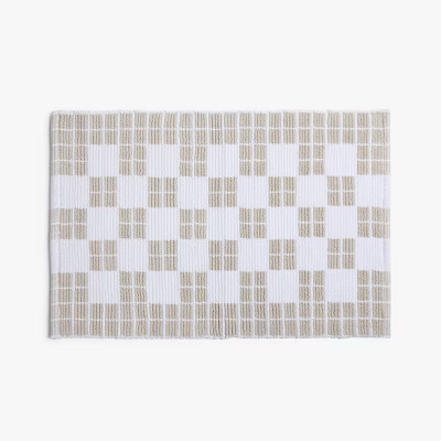 1'6"x2'6" Cotton Tile Tub Mat Parchment - Parachute for Target | Target