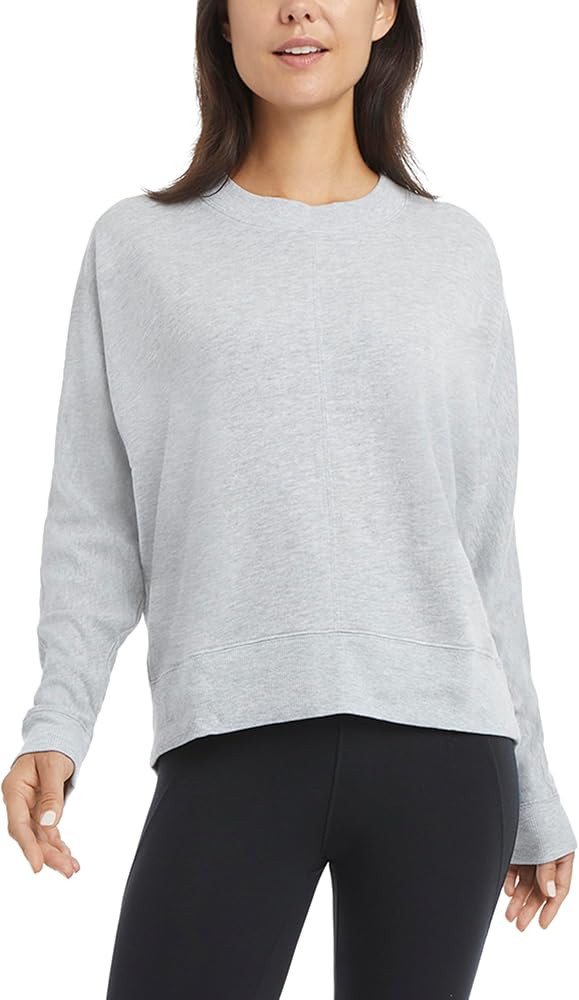 Danskin womens Long Sleeve Wash Pullover Sweatshirt | Amazon (US)