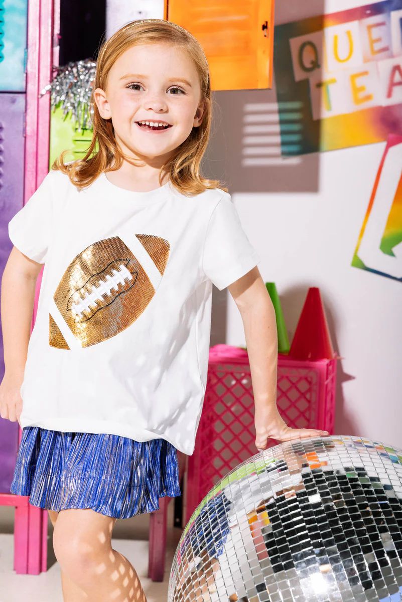 Kids Gold Football Tee | Queen of Sparkles