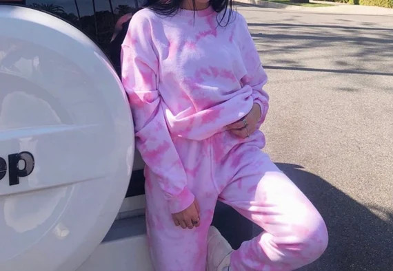 Tie-Dye Sweatsuit / Crewneck and Sweatpants / Sweat Set / Loungewear / Custom Two Tone - Blue, Pi... | Etsy (US)