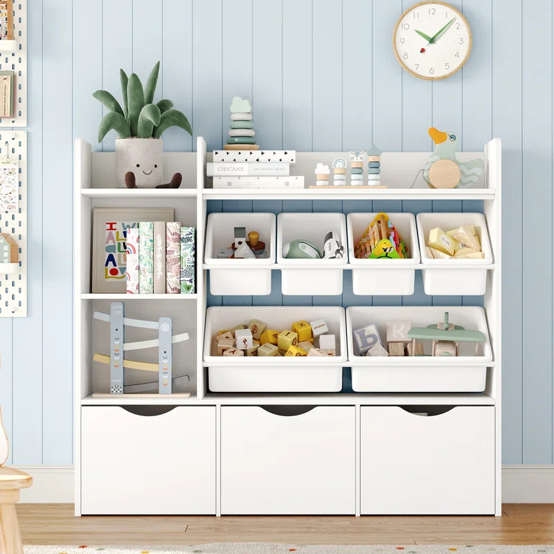 Bookcase with toys Organizer, 3 Removable Drawers | Wayfair North America