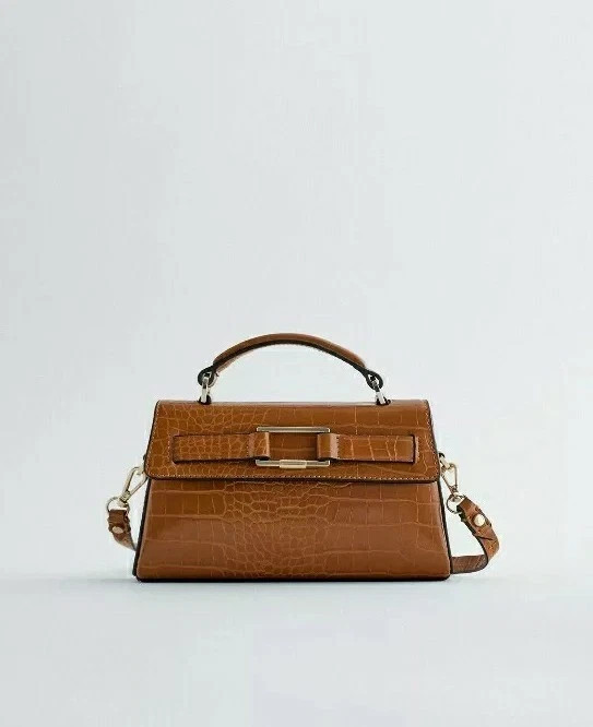 NWT ZARA WOMEN'S RUSSET ORANGE ANIMAL PRINT CITY BAG REF 6330/610 SUPER CHIC!!!  | eBay | eBay US