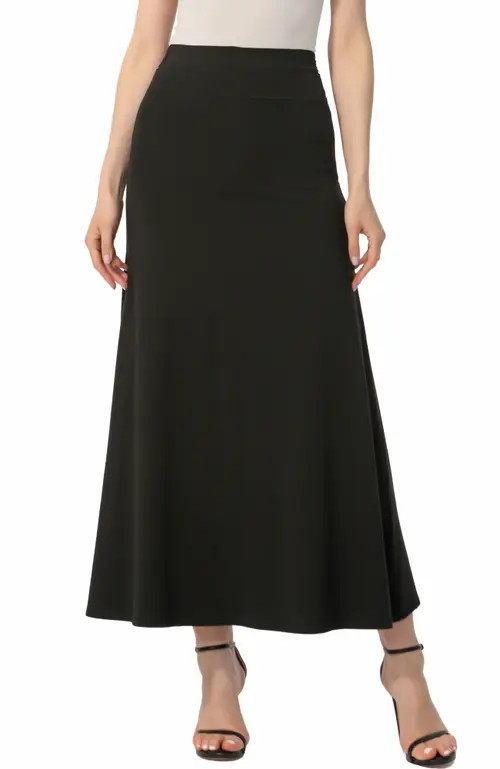 Kimi & Kai Women's Waist Ruched Maxi Skirt in Black at Nordstrom, Size X-Large | Nordstrom