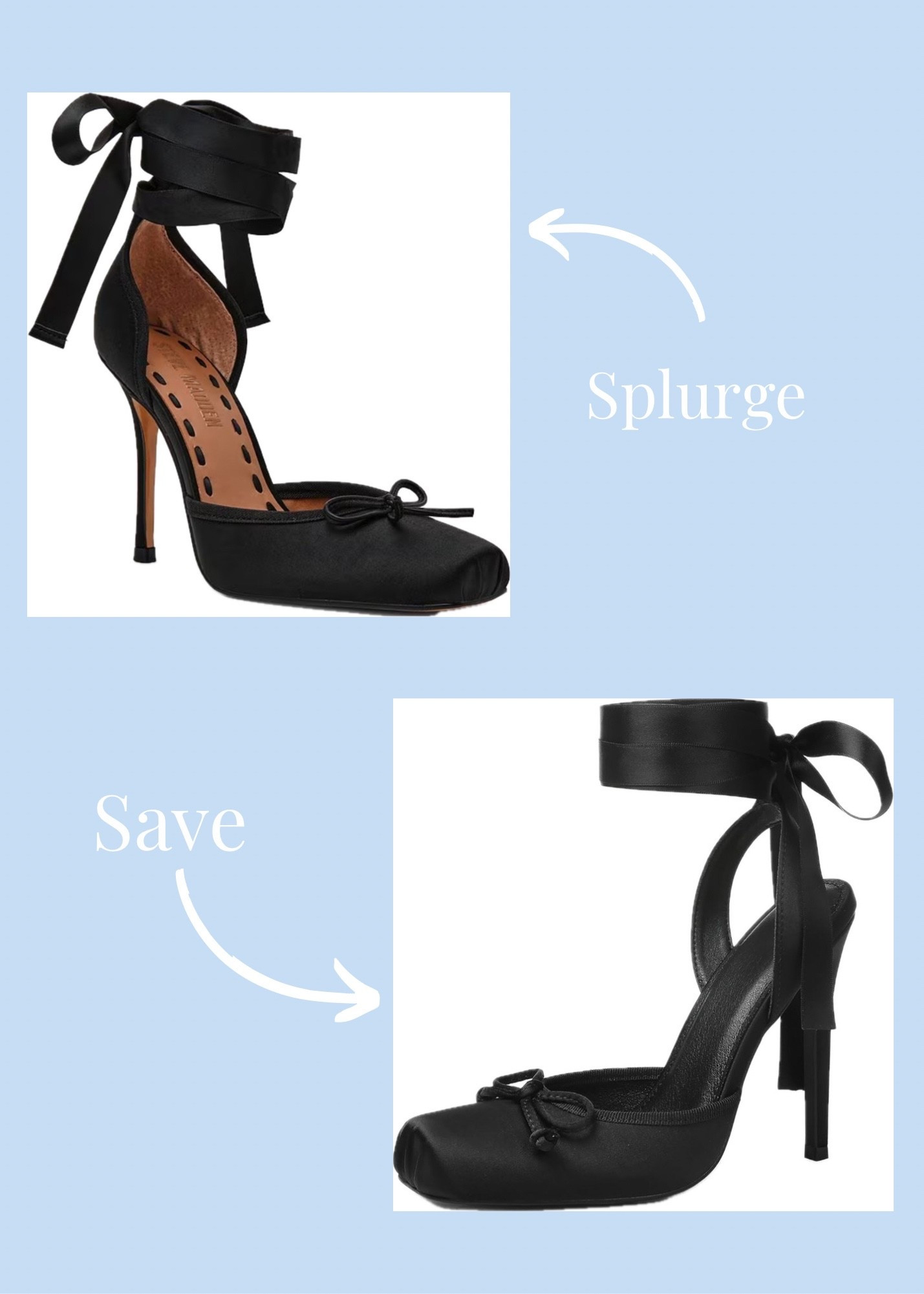 Ballet slipper heels 🩰✨
The chic, feminine heel trend I’m loving — splurging on the Steve Madden version or saving with an Amazon look-for-less that gives the same elegant vibe

#balletheels #ballerinaheels #stevemadden #amazonfinds #amazonfashion #lookforless #designerdupe #heeltrend #feminineshoes #dressyheels #holidayheels #cocktailheels #partyshoes #LTKfashion #LTKfinds #LTKshoes #LTKunder100 #pinterestfashion #pintereststyle #fashionfinds #shoeinspo #trendingfashion #classicstyle #elegantstyle #wardrobeessentials

#LTKgrwm #LTKGiftGuide #LTKootd