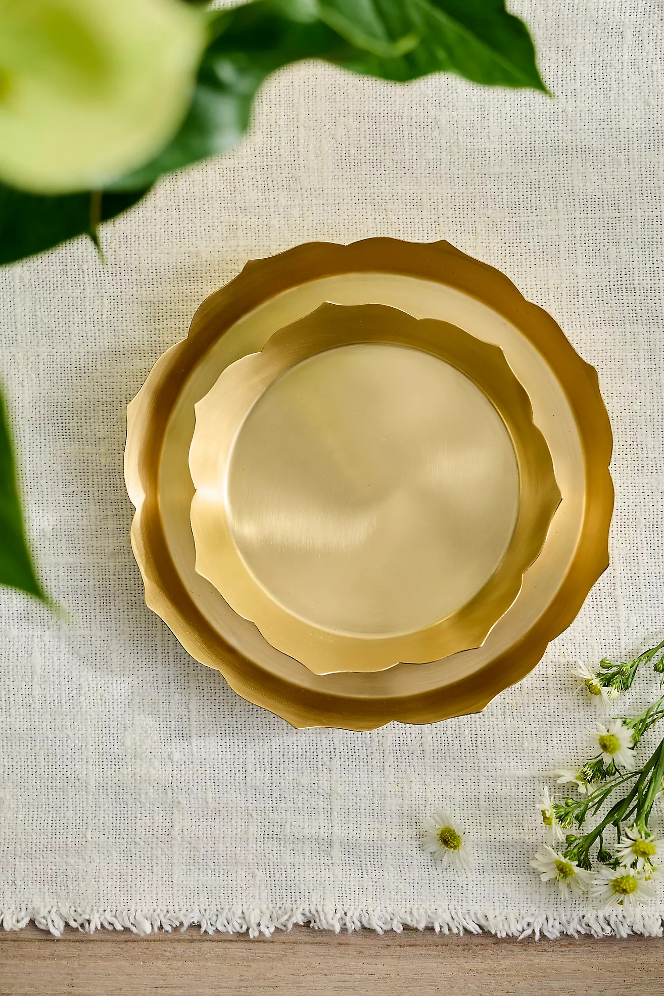 Lotus Edge Polished Brass Saucer | Anthropologie (US)