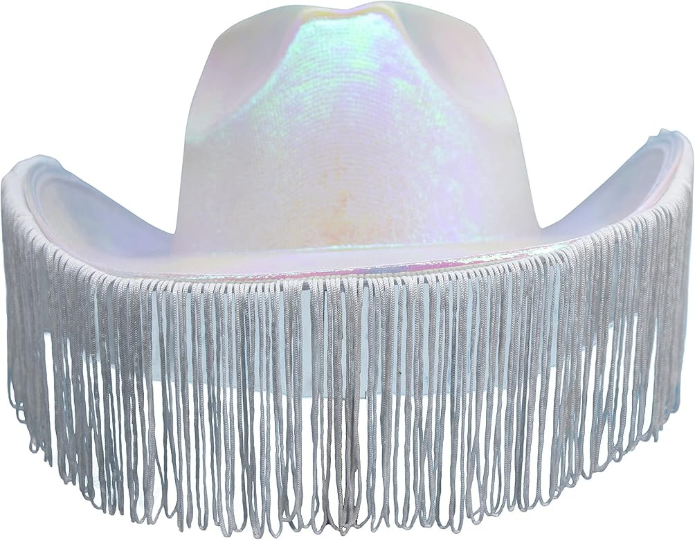 Space Cowboy Holographic Rave Hat with Fringes | Amazon (US)