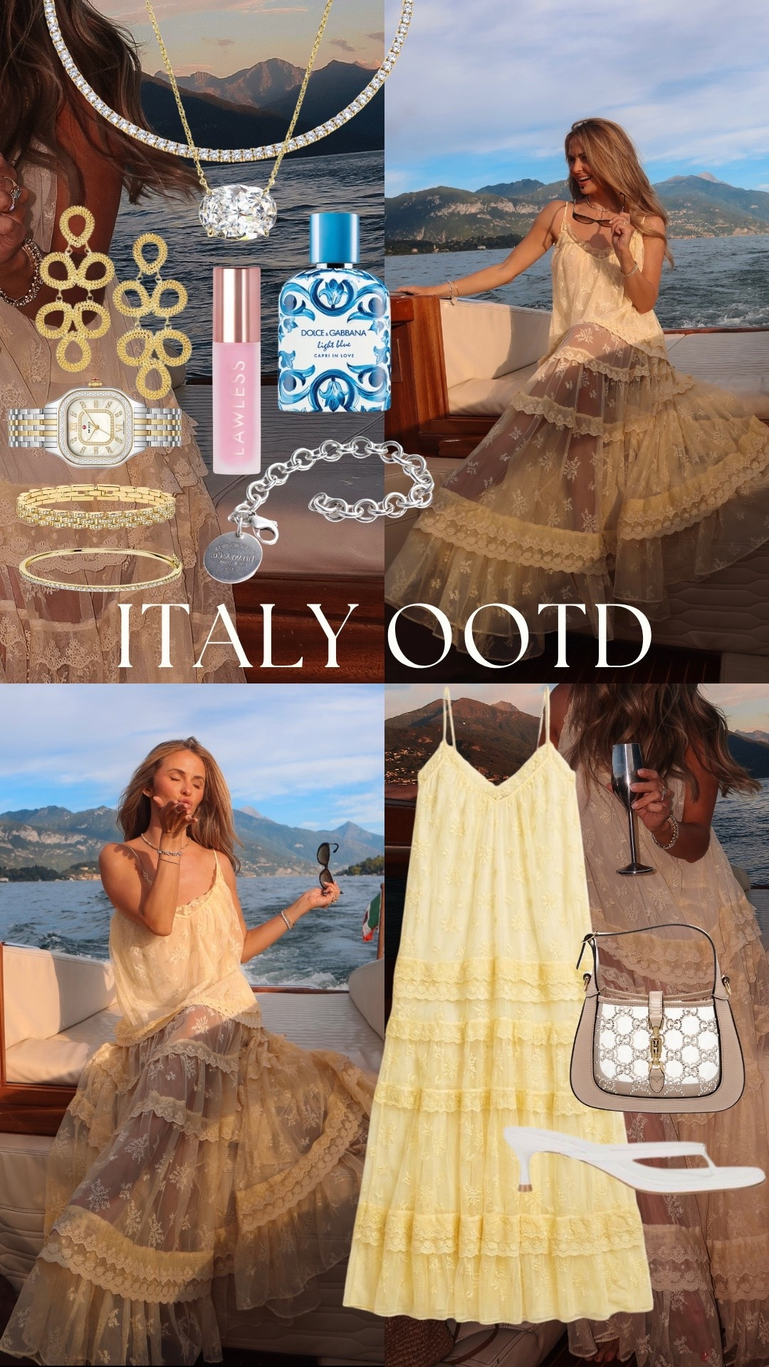 italy ootd in revolve yellow maxi dress 💛 the lace details are so cute! wearing size xs!

#LTKdayinmylife #LTKootd #LTKTravel