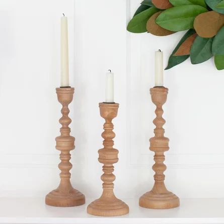 Style Me Pretty 3 Pieces Taper Wood Candlestick Set | Wayfair | Wayfair Professional