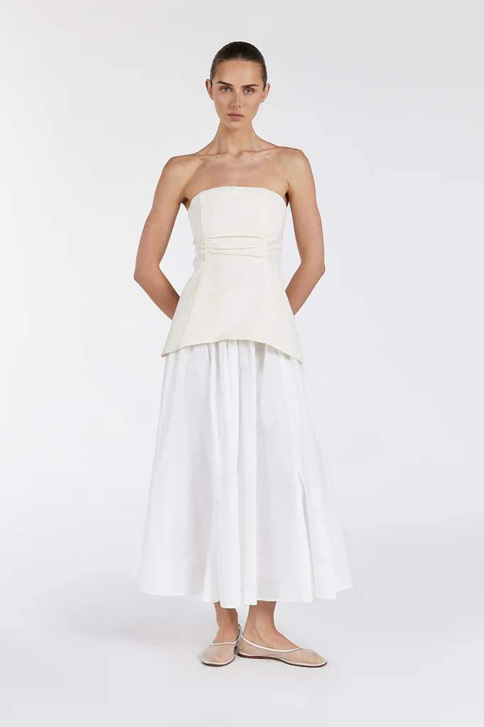 FRANCES CREAM STRAPLESS TOP | DISSH