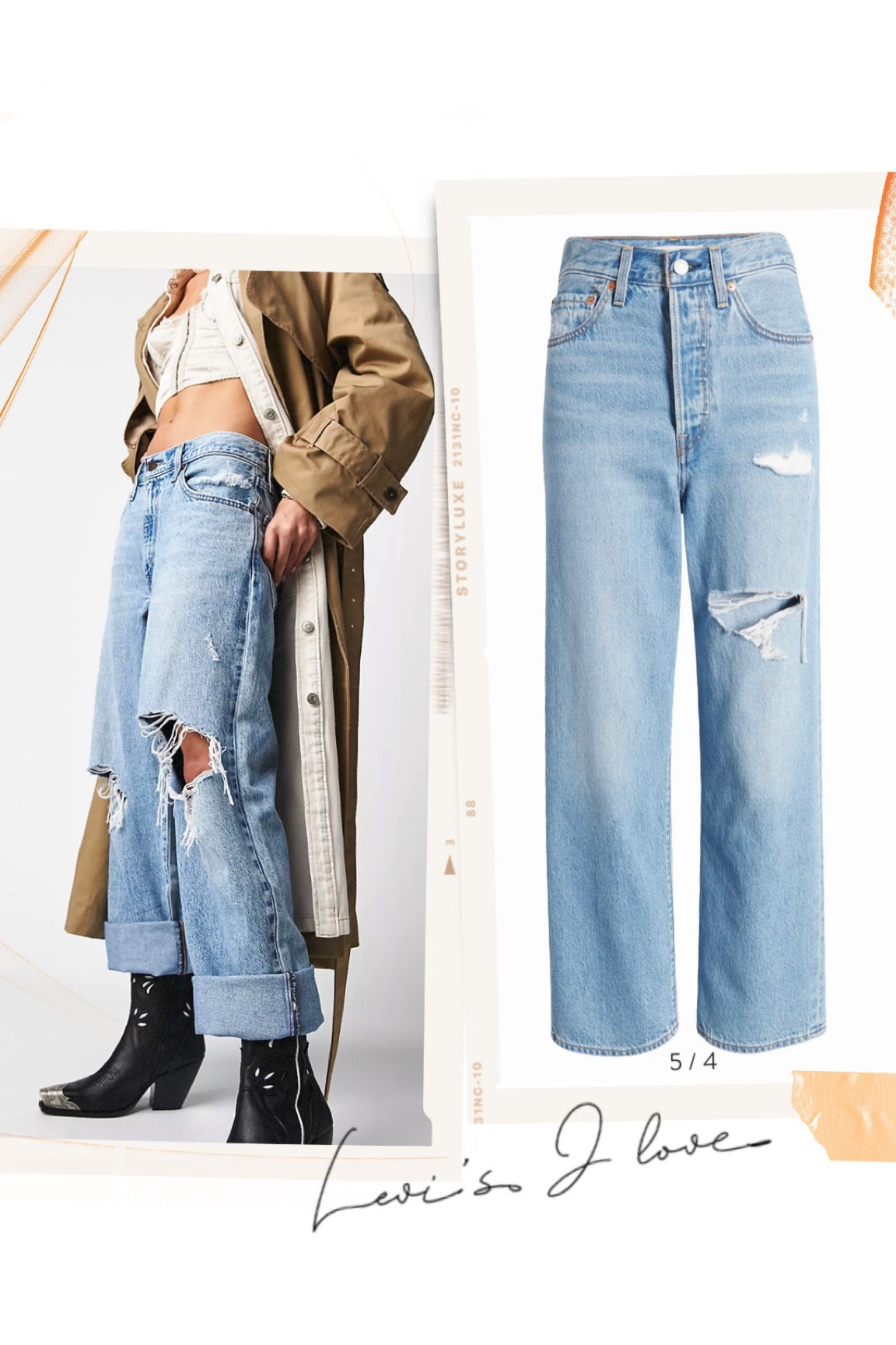 Levi’s in reel 
Baggy for the green long cardigan
Other one in the rest of the looks!

#LTKSale #LTKover40 #LTKtravel