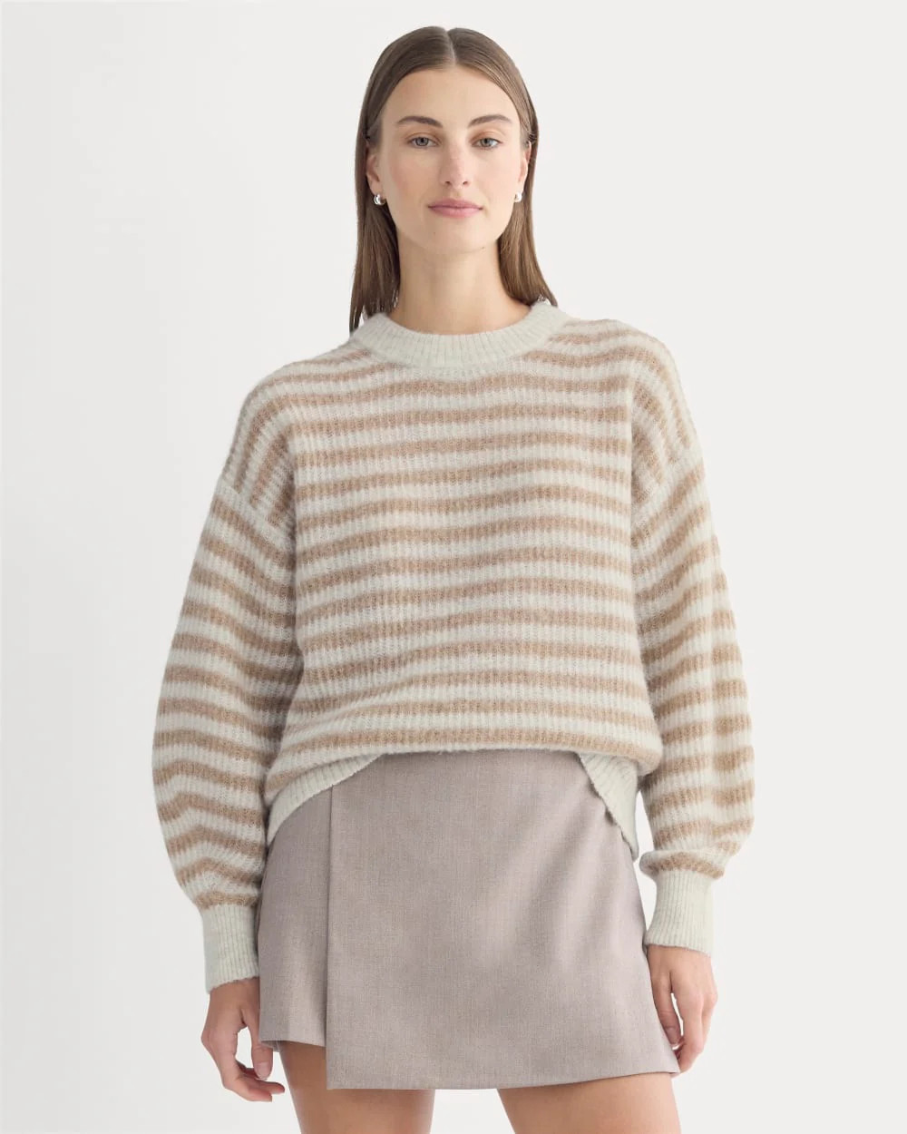 The Cocoon Crew in Alpaca | Mallow Heather/Camel | Everlane