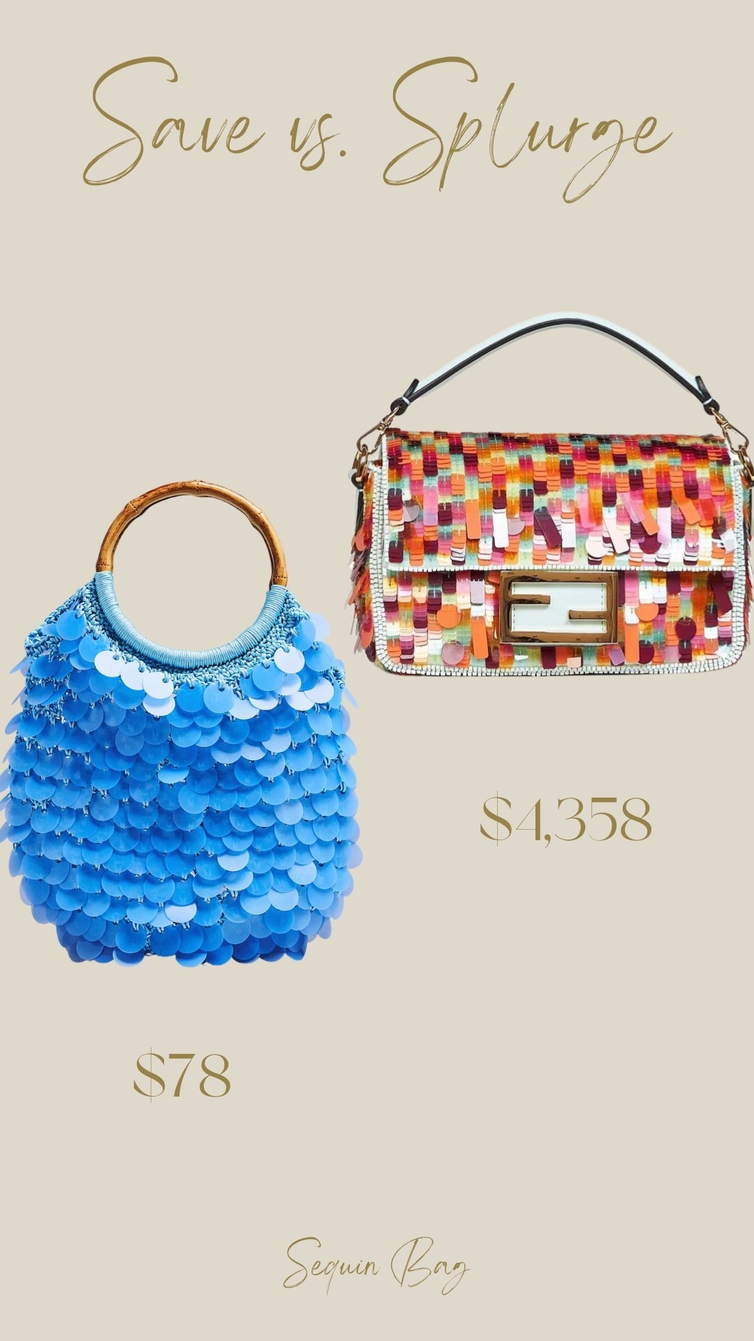 If you’re feelin’ SPLURGE-Y, you can purchase this fend sequin bag for $4,358.20 orrr this one from Anthropologie for $70

#LTKootd #LTKSeasonal #LTKSaleAlert